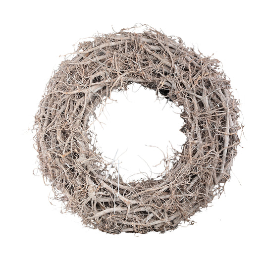 Hein Whitewash Houten Krans Met LED-Licht L Set Van 2 - 2 Sets 80x80x22 cm