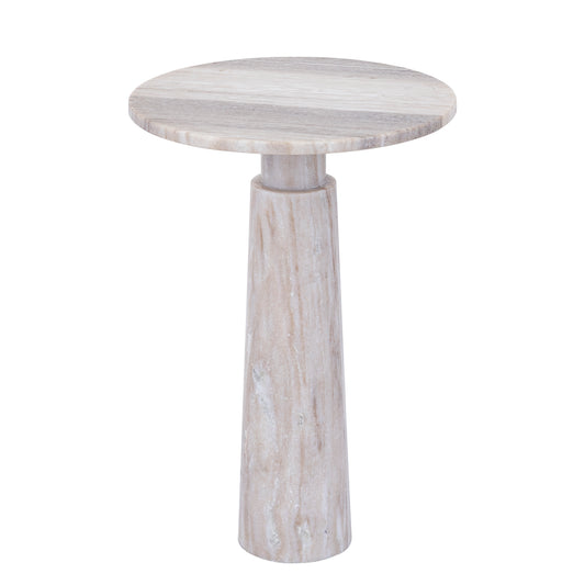 Ashliegh Beige Marmeren Bijzettafel Rond 56x38x38 cm