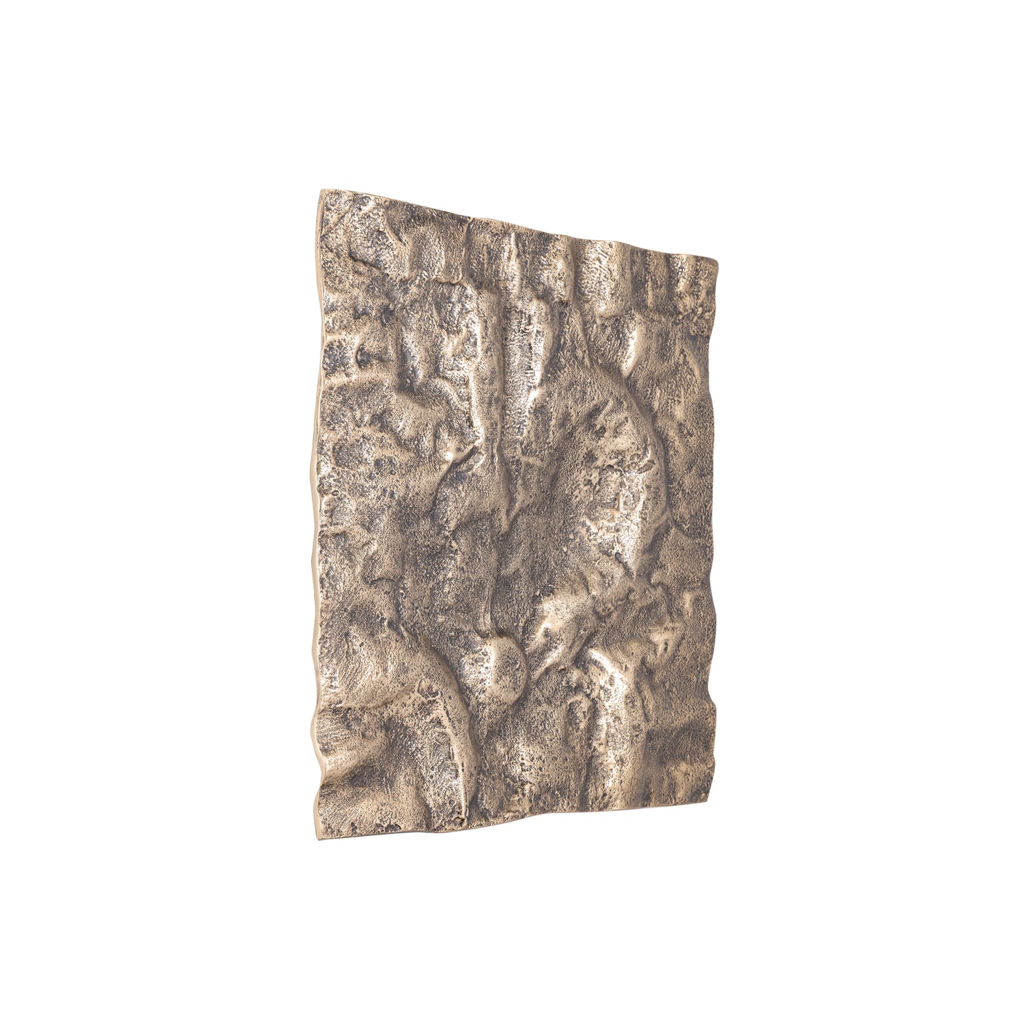 Eogan Gouden Aluminium Wandpaneel Ruw Vierkant 50x50x5 cm