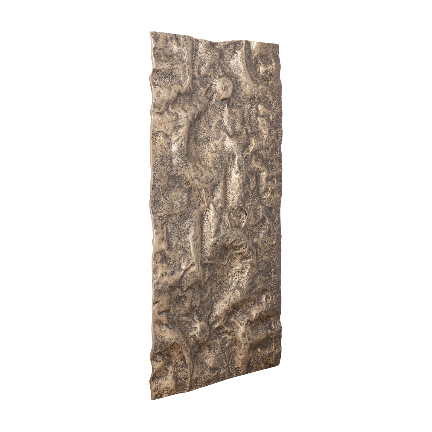 Eogan Gouden Gietaluminium Wandpaneel Ruw Rechthoek 90x50x5 cm