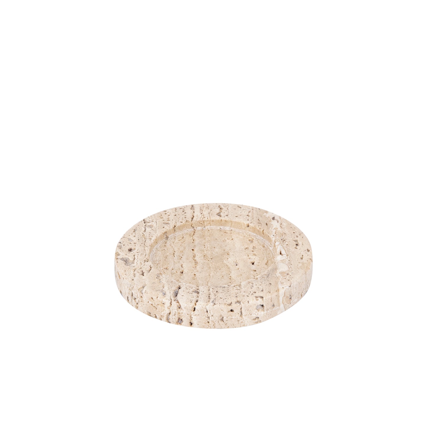 Jaqueleen Beige Travertijn Theelichthouder Set van 6 Stuks - 6 Sets 1.5x10x10 cm