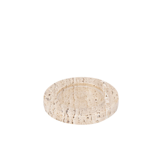 Jaqueleen Beige Travertijn Theelichthouder Set van 6 Stuks - 6 Sets 1.5x10x10 cm