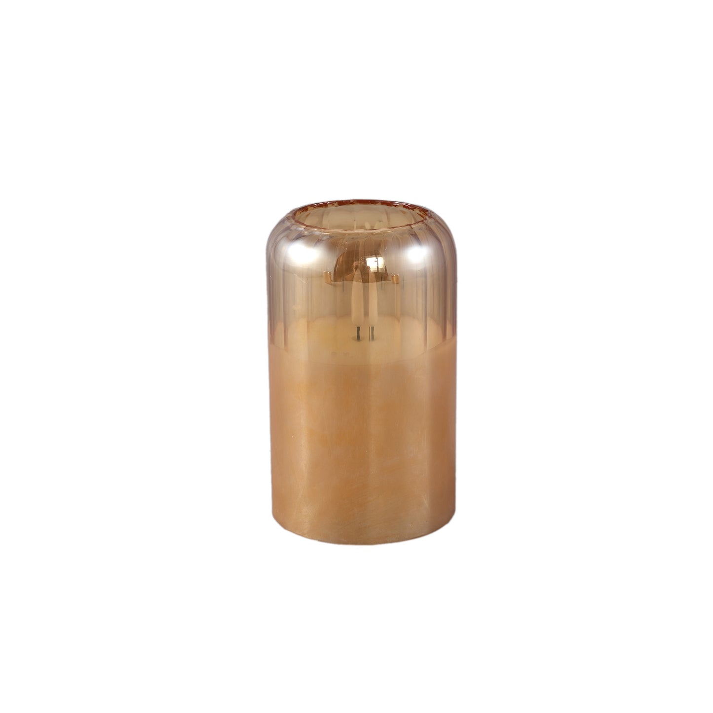 Glass LED Amber Glazen Kaars M - Set van 12 12.5x7.5x7.5 cm