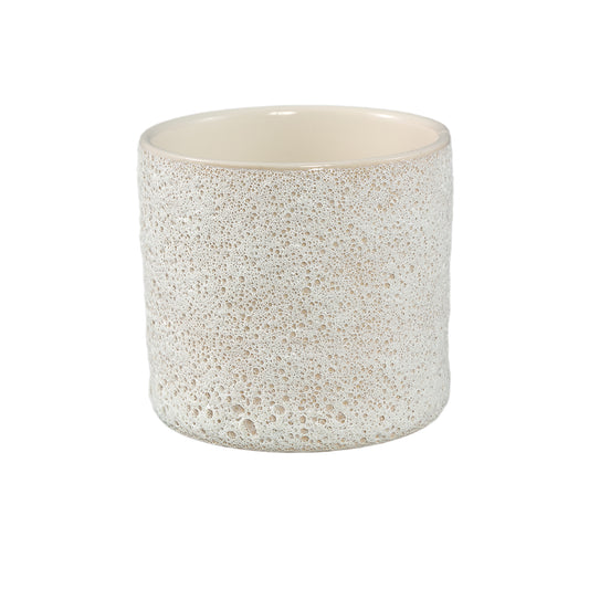 Silvana Witte Keramische Pot Recht Rond Ruw L Set van 12 - 12 Sets 13x14x14 cm