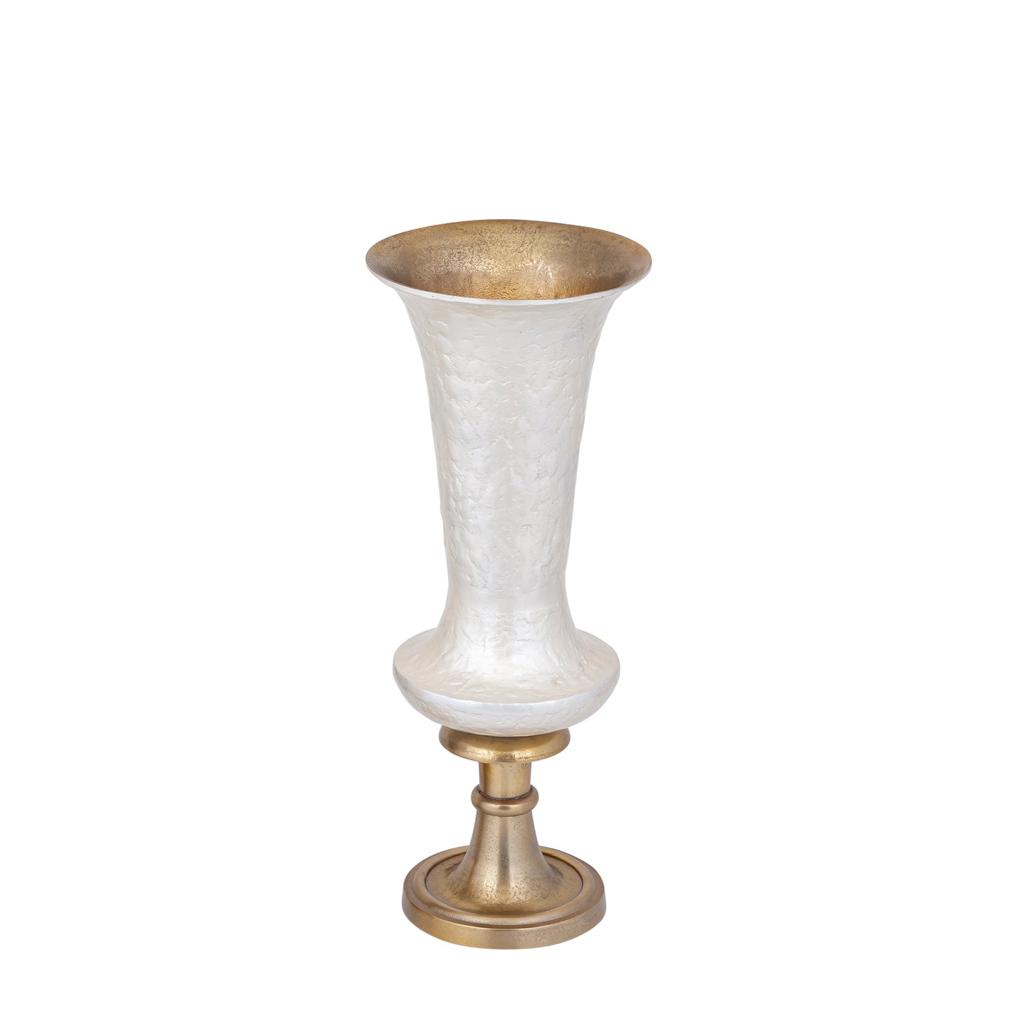 Lysse Witte Gietaluminium Luxe Email Vaas S 61x25x25 cm
