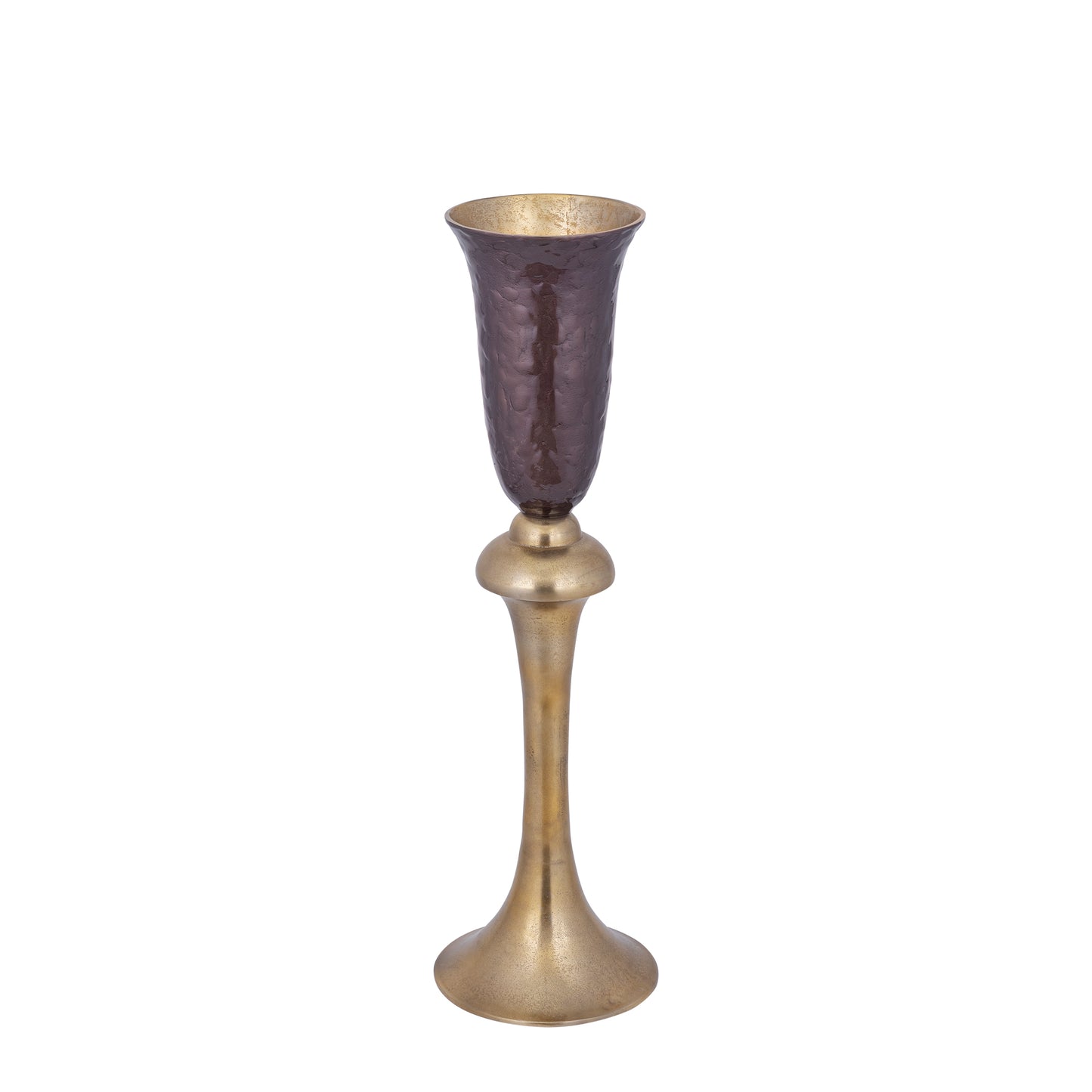 Lysse Donkerbruine Gegoten Aluminium Emaille Kelk Vaas S 93.5x27.5x27.5 cm