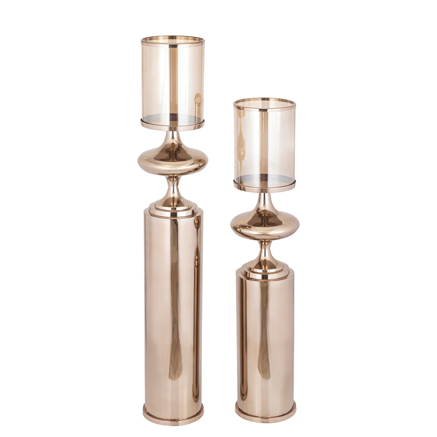 Rodire Bronzen RVS Vloer Windlicht S 125x26x26 cm