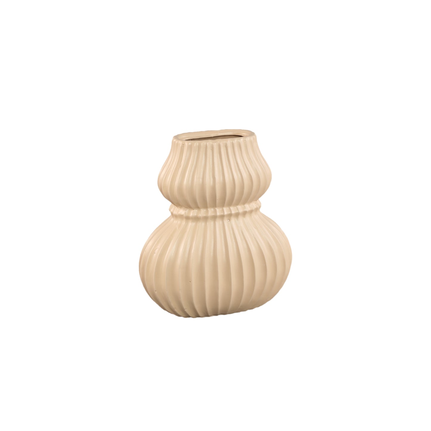 Halta Crème Ovale Keramische Bulby Vaas Gegroeid Set van 4 Stuks - 4 Sets 28x25x15 cm