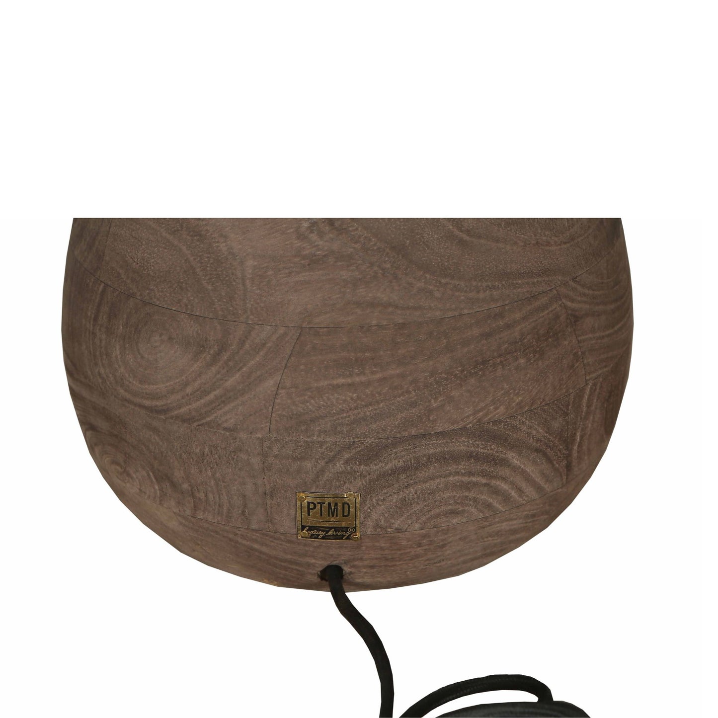 Peake Bruine Mango Wood Ronde Tafellamp Laag 49x30x30 cm