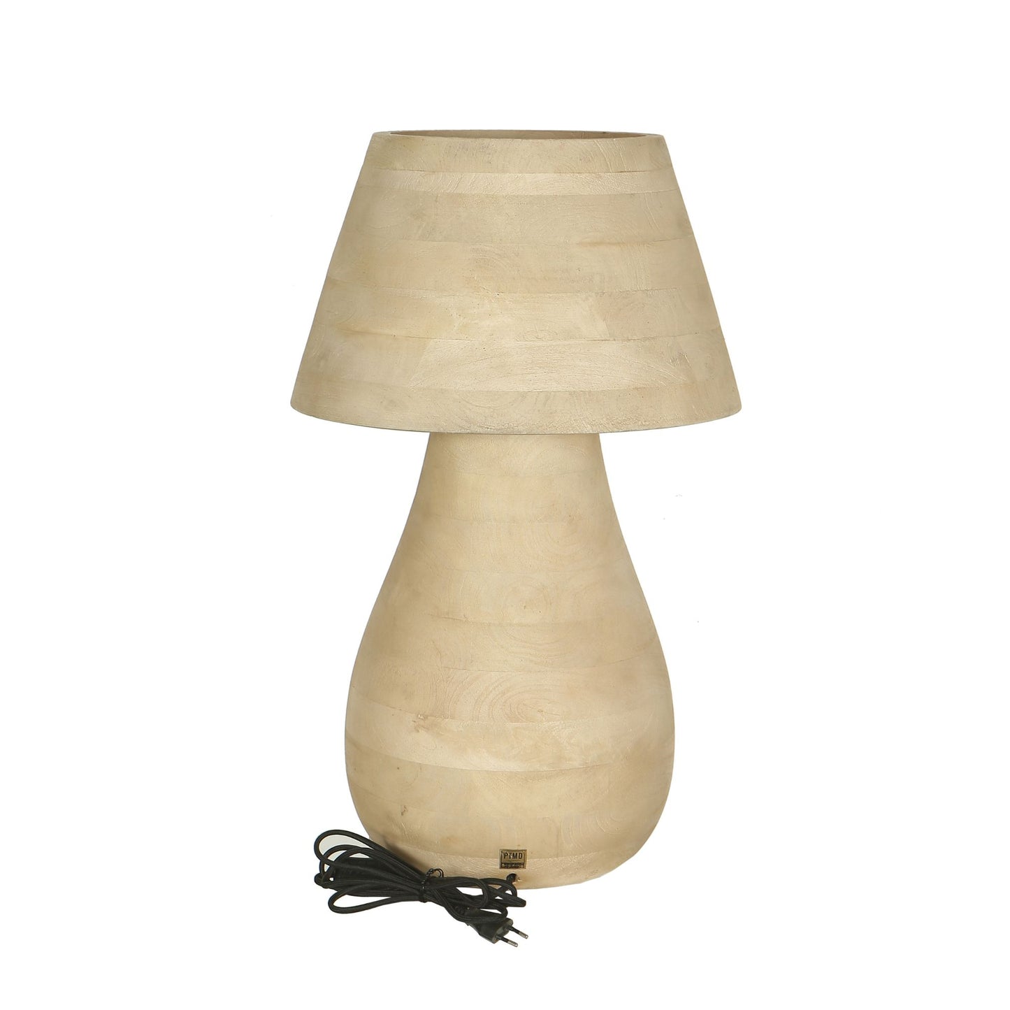 Peake Natuurlijke Mango Hout Ronde Tafellamp Groot 64x38x38 cm