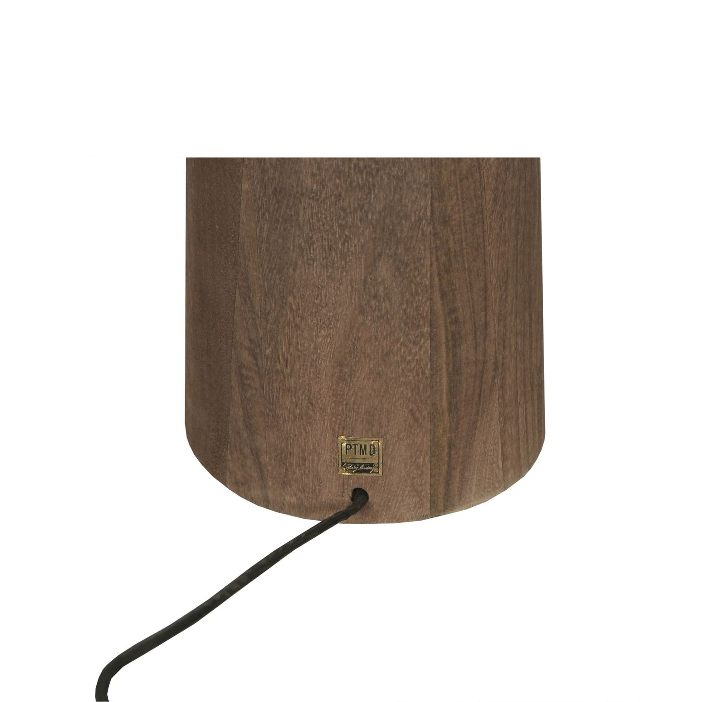 Elaine Bruine Mango Houten Ronde Vloerlamp Voet 130x20x20 cm