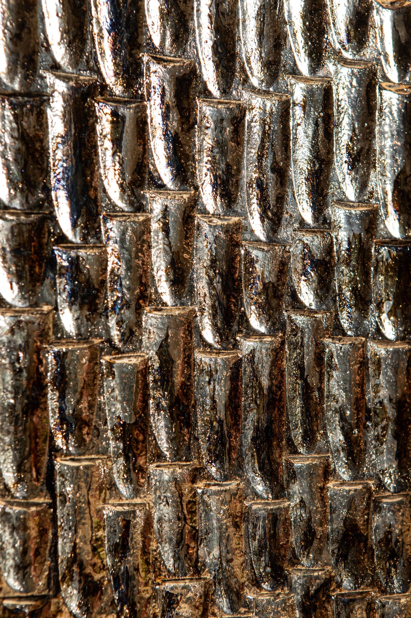 Chadwick Olie Hout Rechthoekig Wandpaneel Druppelpatroon 120x40x3.5 cm