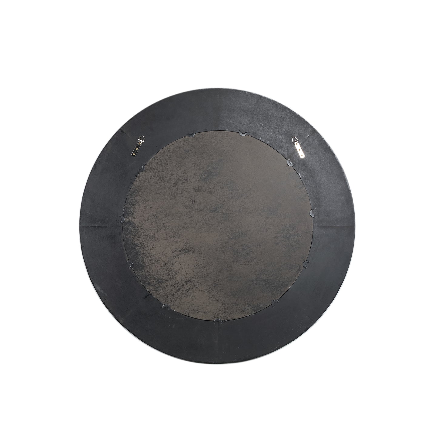 Gezzy Natuurlijke Houten Fineer Spiegel Dikke Frame Rond 110.5x110.5x5.5 cm