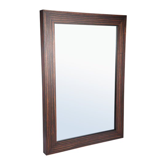 Tiess Brown Wooden Veneer Mirror Straight Frame