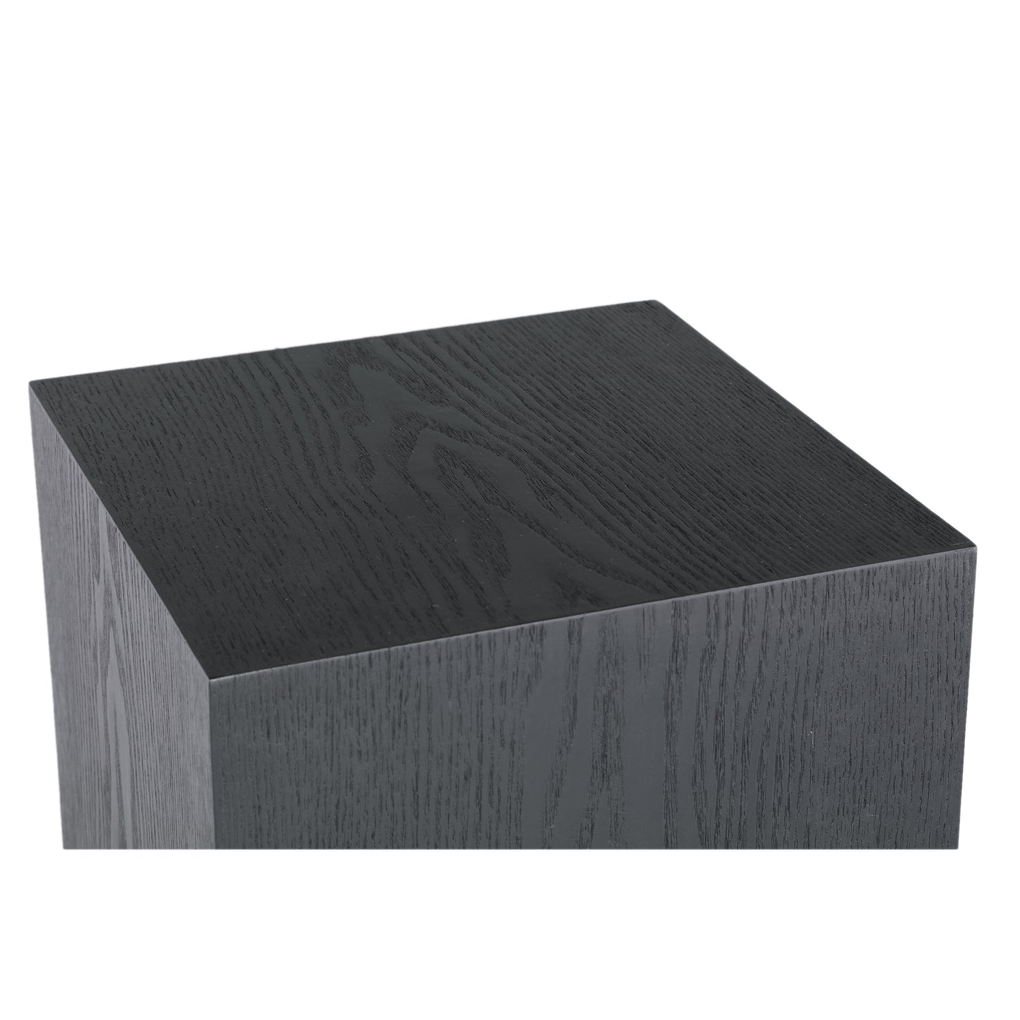 Tiess Zwarte Houten Fineer Zuil Set Van 2 85x35x35 cm
