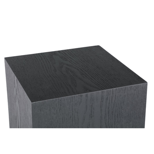 Tiess Zwarte Houten Fineer Zuil Set Van 2 85x35x35 cm