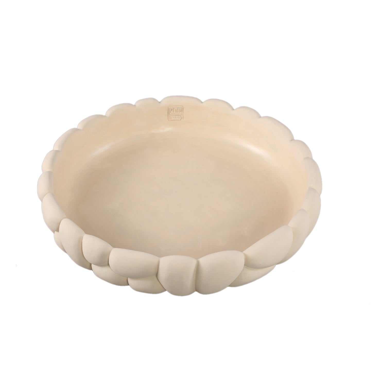 Mikay Witte Cement Ronde Gladde Steen Schaal L 10x50x50 cm