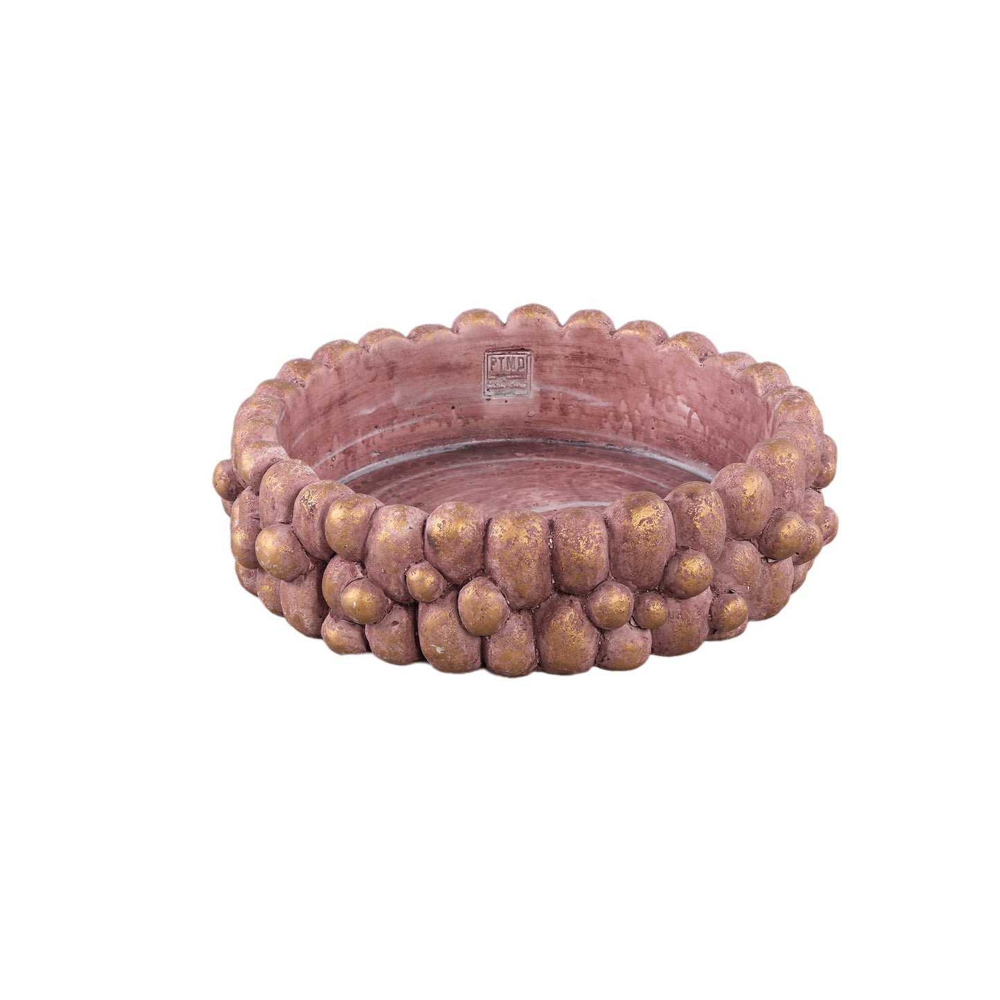 Stenley Bronzen Cement Ronde Ruwe Rots Schaal S Set van 2 Stuks - 2 Sets 10x38x38 cm