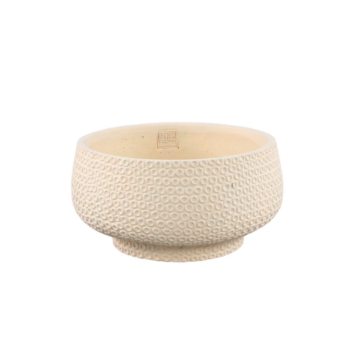 Laim Cream Cement Ronde Schaal Set van 4 Stuks met Stippenpatroon - 4 Sets 15x30x30 cm