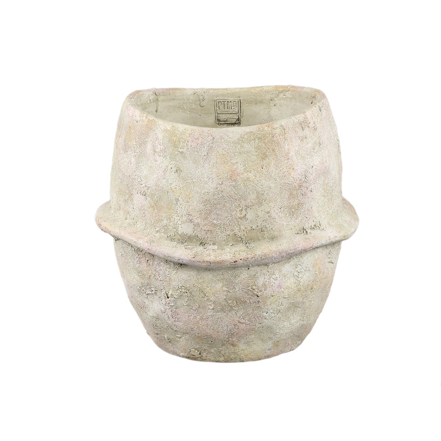 Haania Beige Cement Ronde Pot Met Middellijn XL 30x30x30 cm