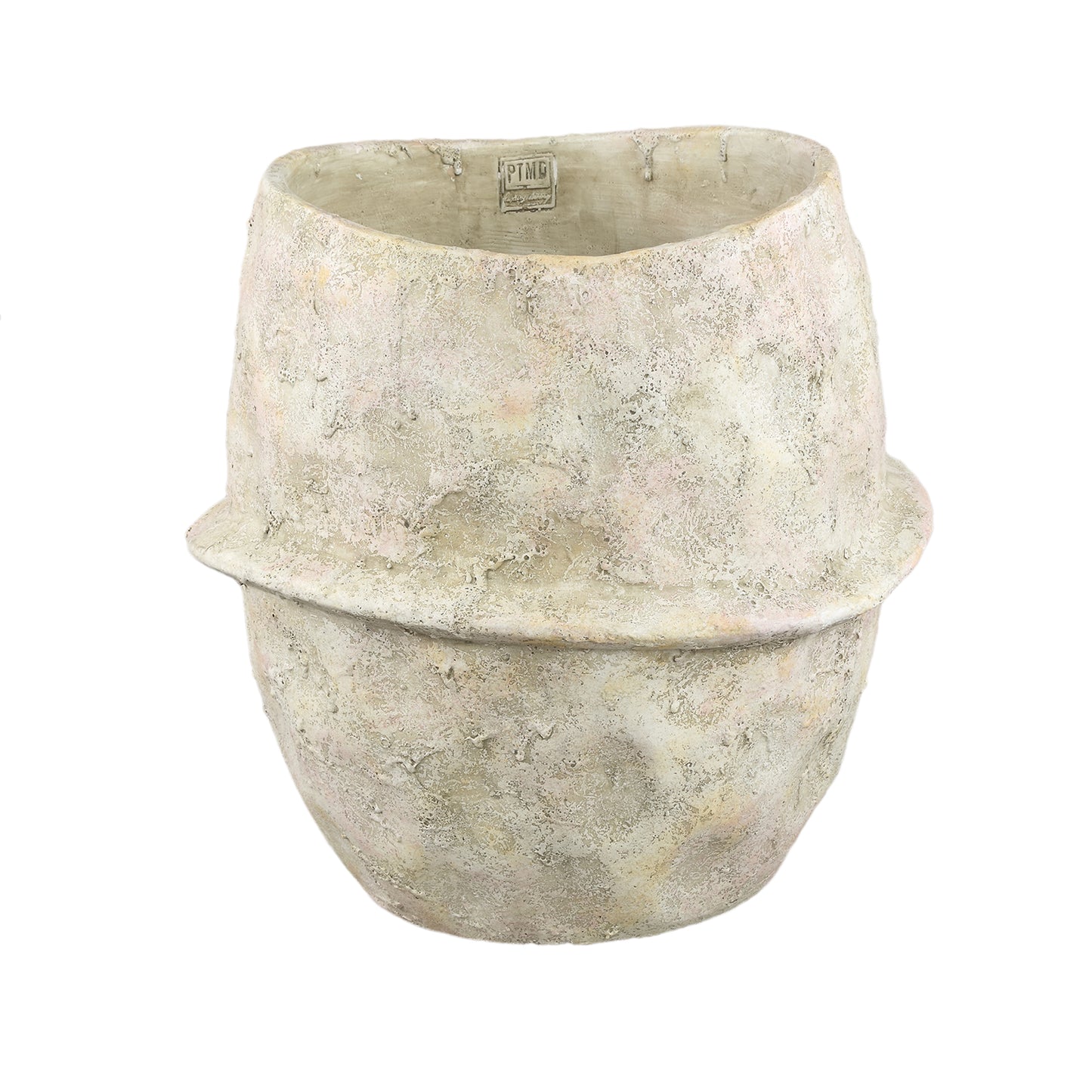 Haania Beige Cement Ronde Pot Met Middellijn XXL 40x40x40 cm