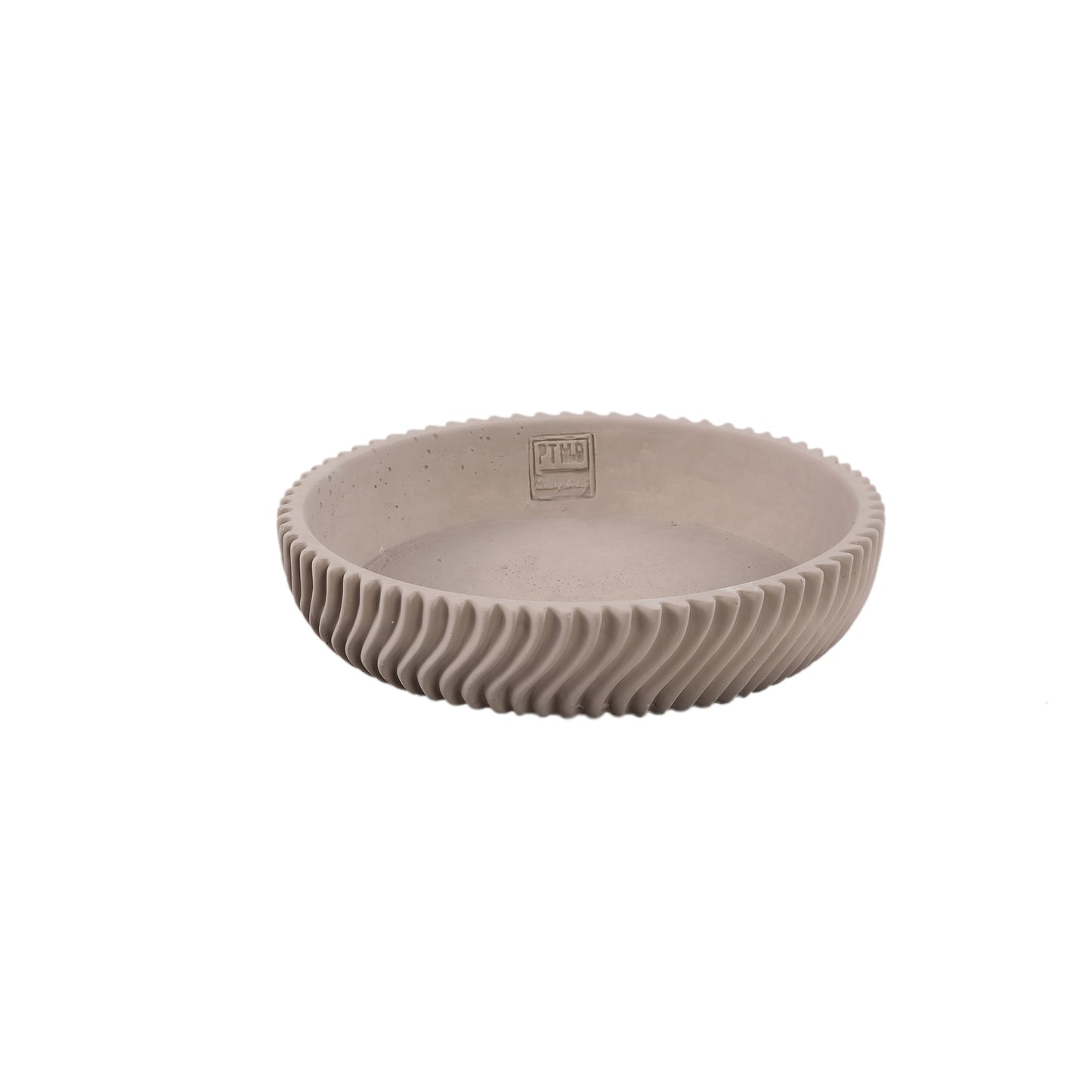 Lianna Beige Cement Ronde Schaal Met Lijnenpatroon Set Van 8 Stuks - 8 Sets 6x27x27 cm