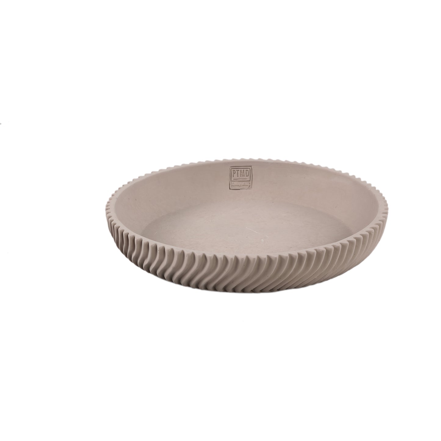 Lianna Beige Cement Ronde Schaal Met Lijnenpatroon M Set Van 6 Stuks - 6 Sets 6x35x35 cm