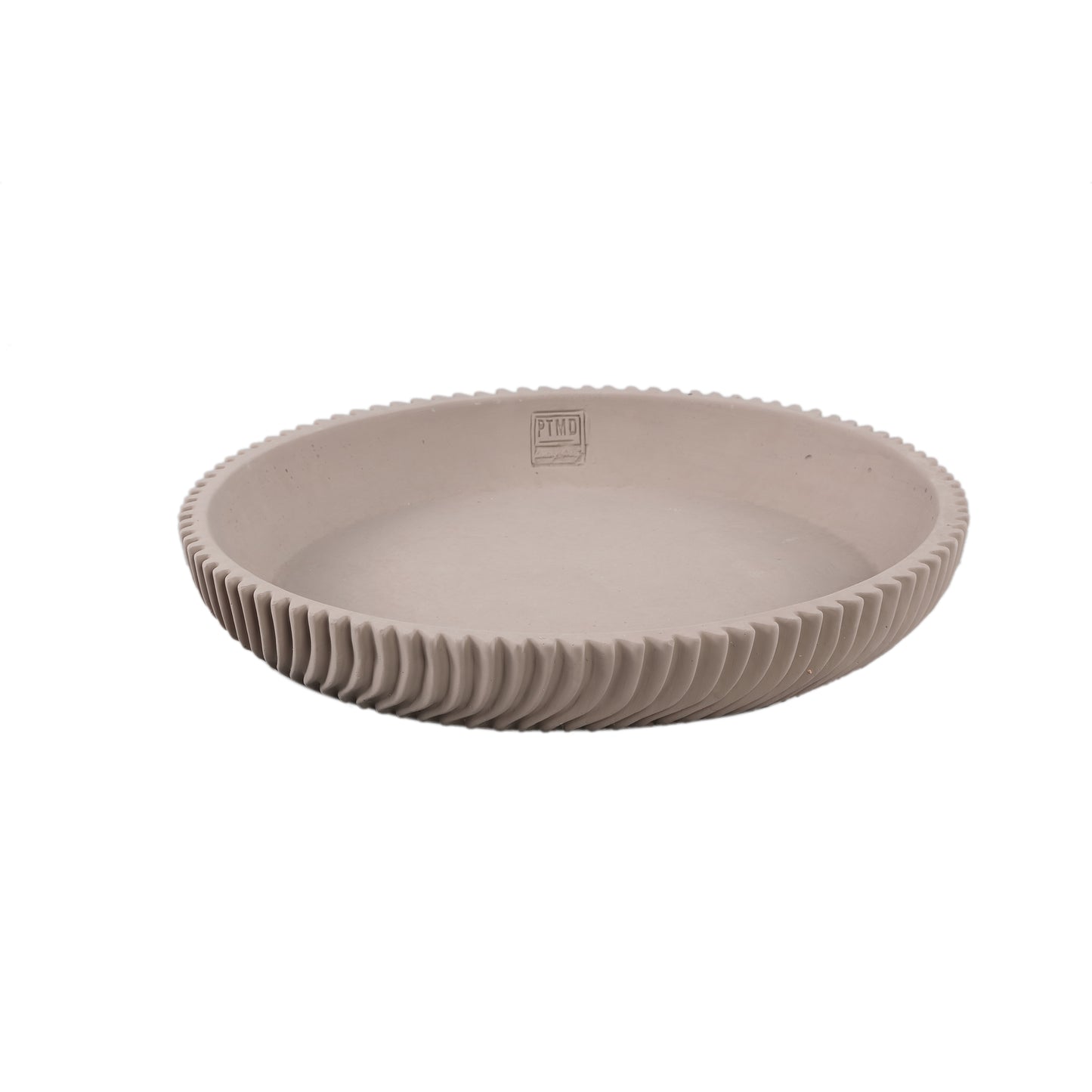 Lianna Beige Cement Ronde Schaal Set van 4 Met Lijnpatroon - 4 Sets 6x40x40 cm
