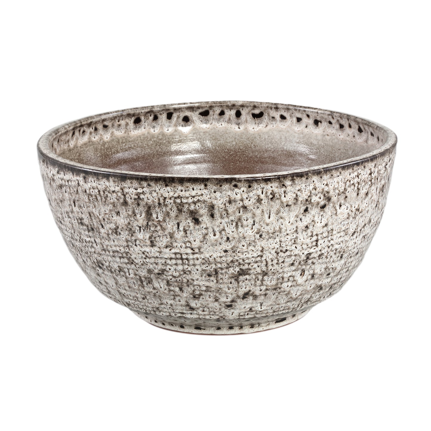 Elana Witte Ronde Keramische Schaal Met Grijs Patroon L 25.5x50x50 cm