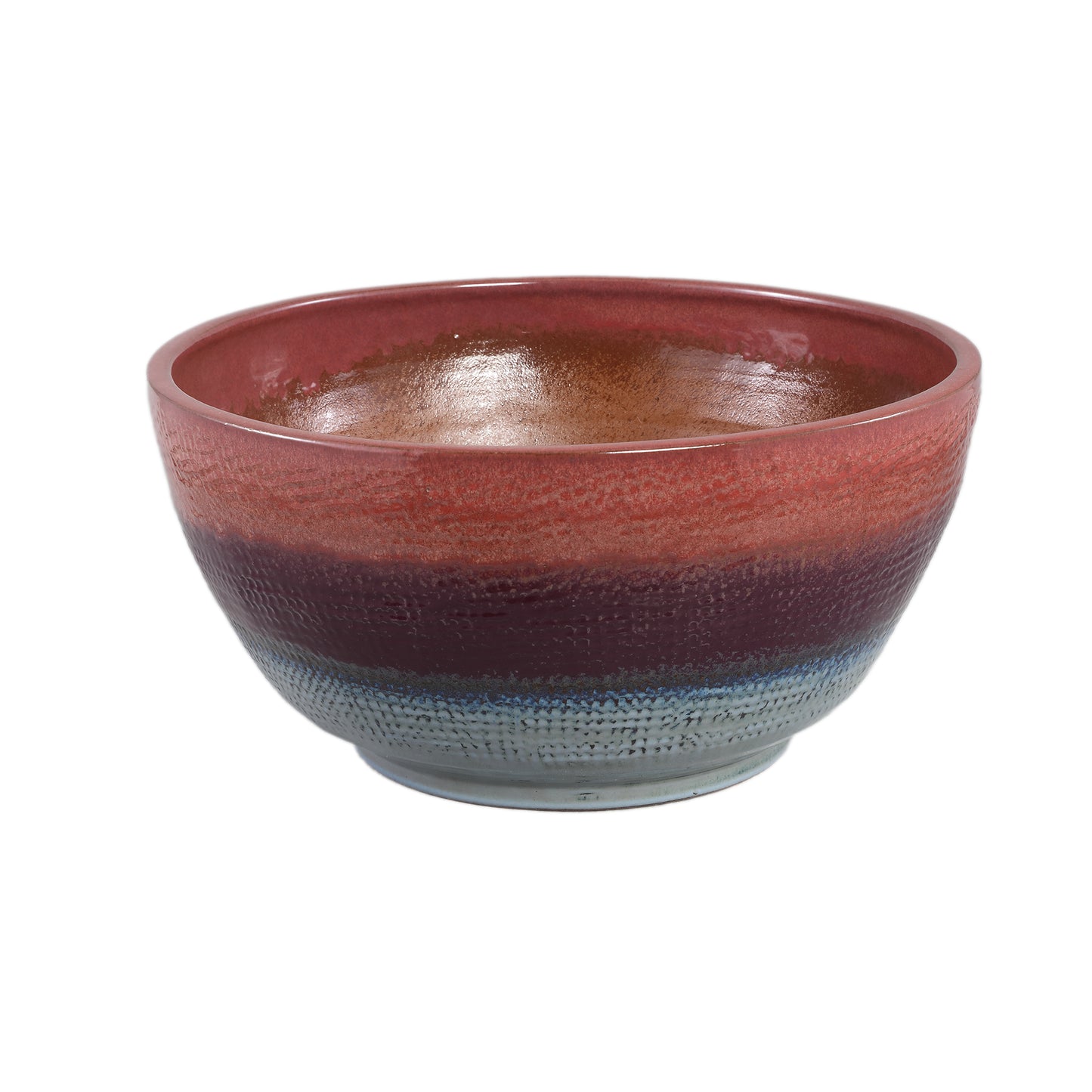 Elana Paarse Ronde Keramische Schaal Ombré Motief L 25.5x50x50 cm