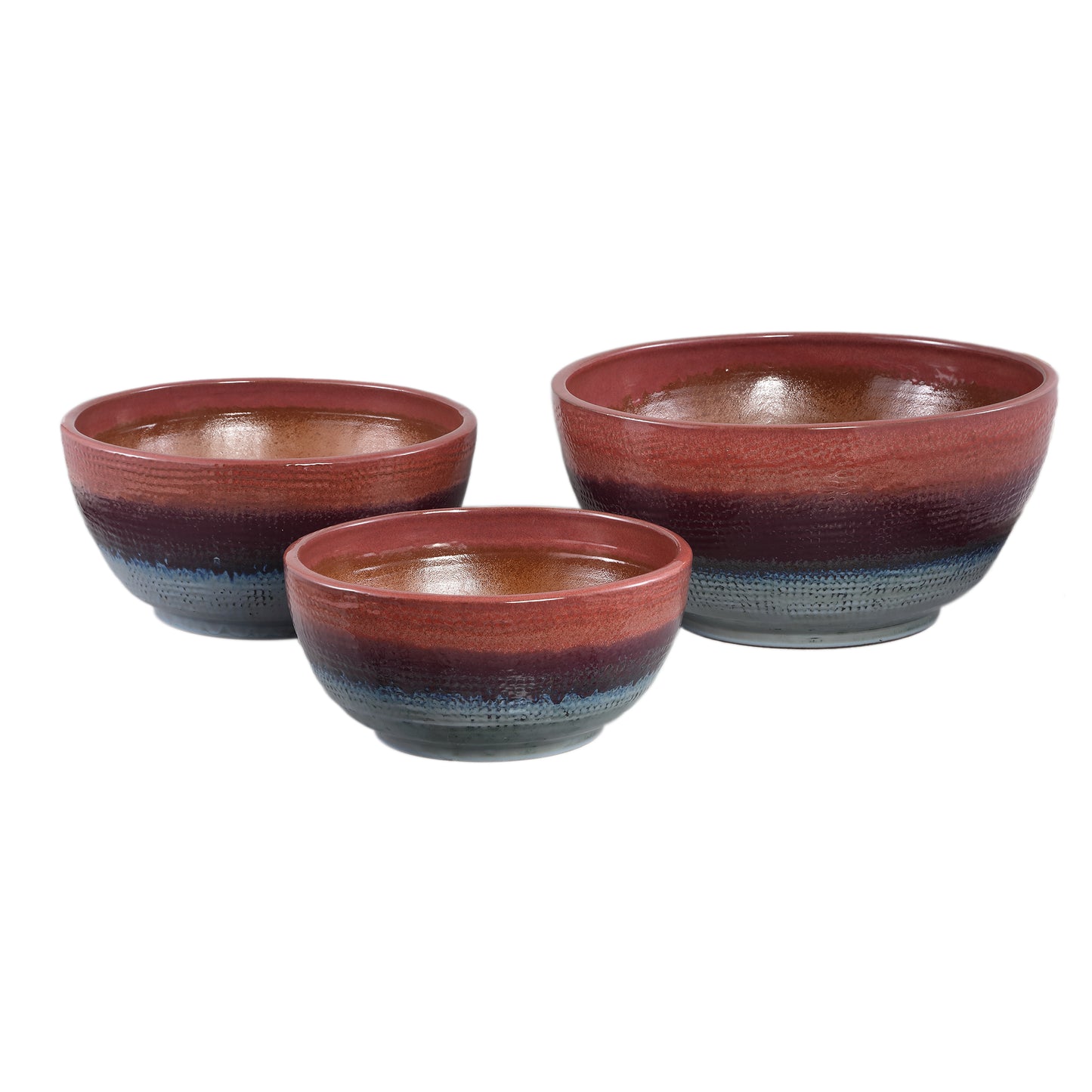 Elana Purple Round Ceramic Bowl Ombre Pattern M