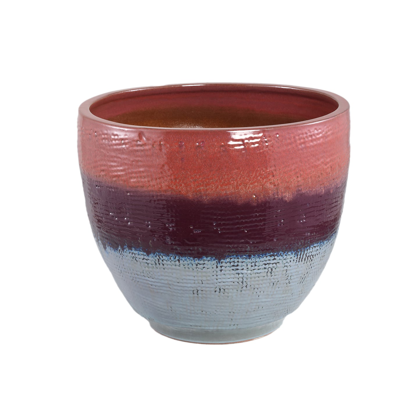 Elana Paarse Ronde Keramische Pot Ombre Patroon XXL 44x50.5x50.5 cm