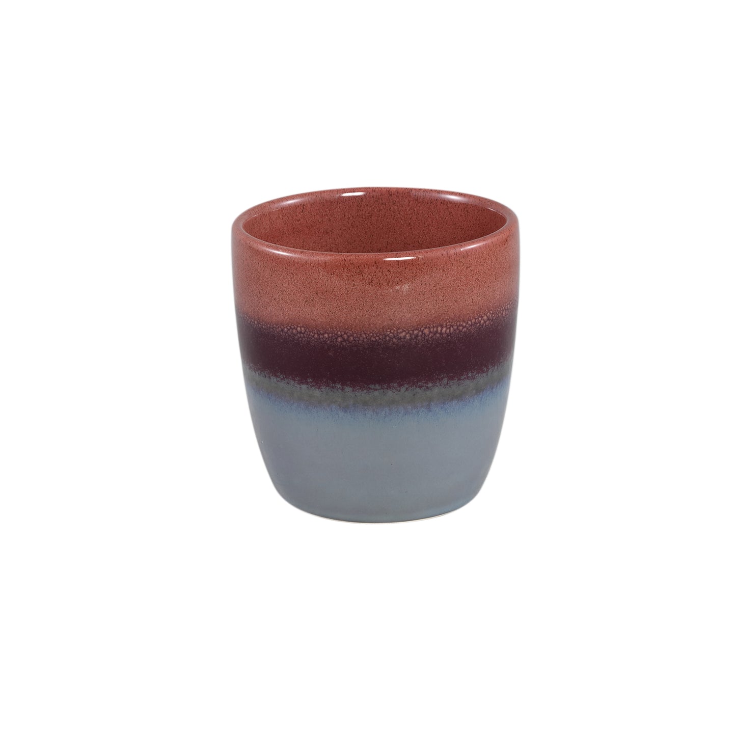 Braxton Paarse Ombre Geglazuurde Keramische Pot M Set van 8 Stuks - 8 Sets 13.5x13.5x13.5 cm
