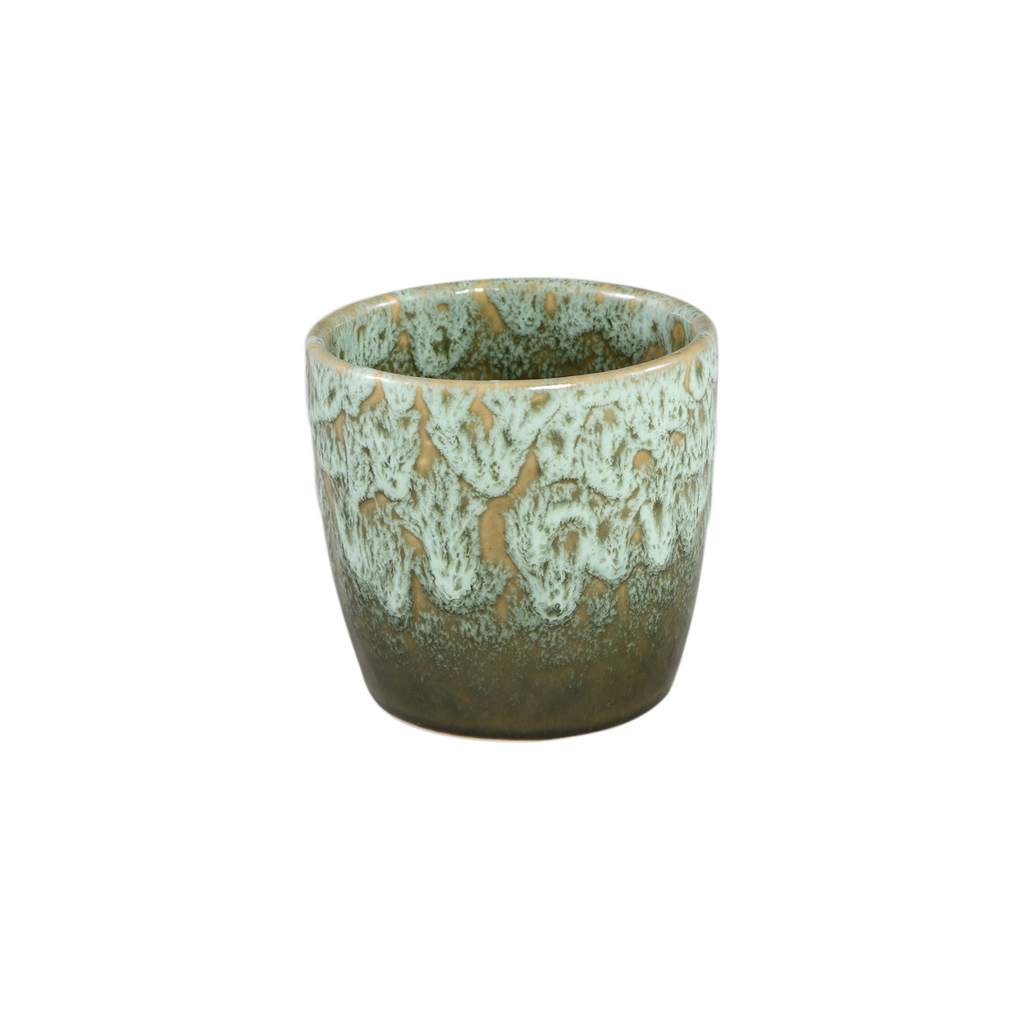 Braxton Donkergroen Geglazuurde Keramische Pot S - Set van 12 10x10.5x10.5 cm
