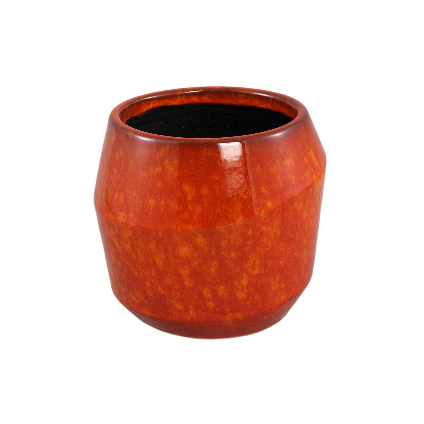 Portian Oranje Glazuurde Keramische Pot L – Set van 6 Stuks - 6 Sets 16x17.5x17.5 cm
