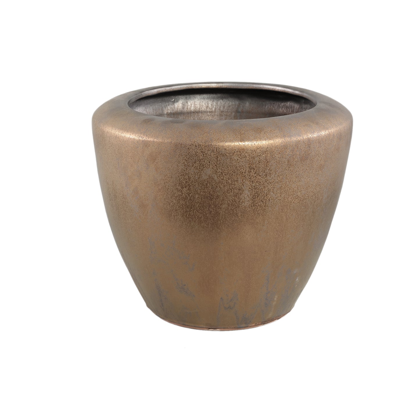 Kyleigh Bronzen Keramische Pot Rond Glad Groot 37.5x45x45 cm