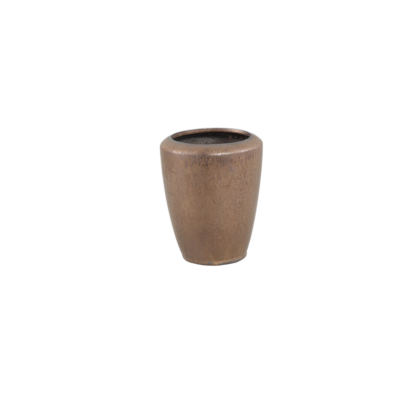 Kyleigh Bronzen Ronde Keramische Pot Glad Hoog Set van 8 Stuks - 8 Sets 17x14x14 cm