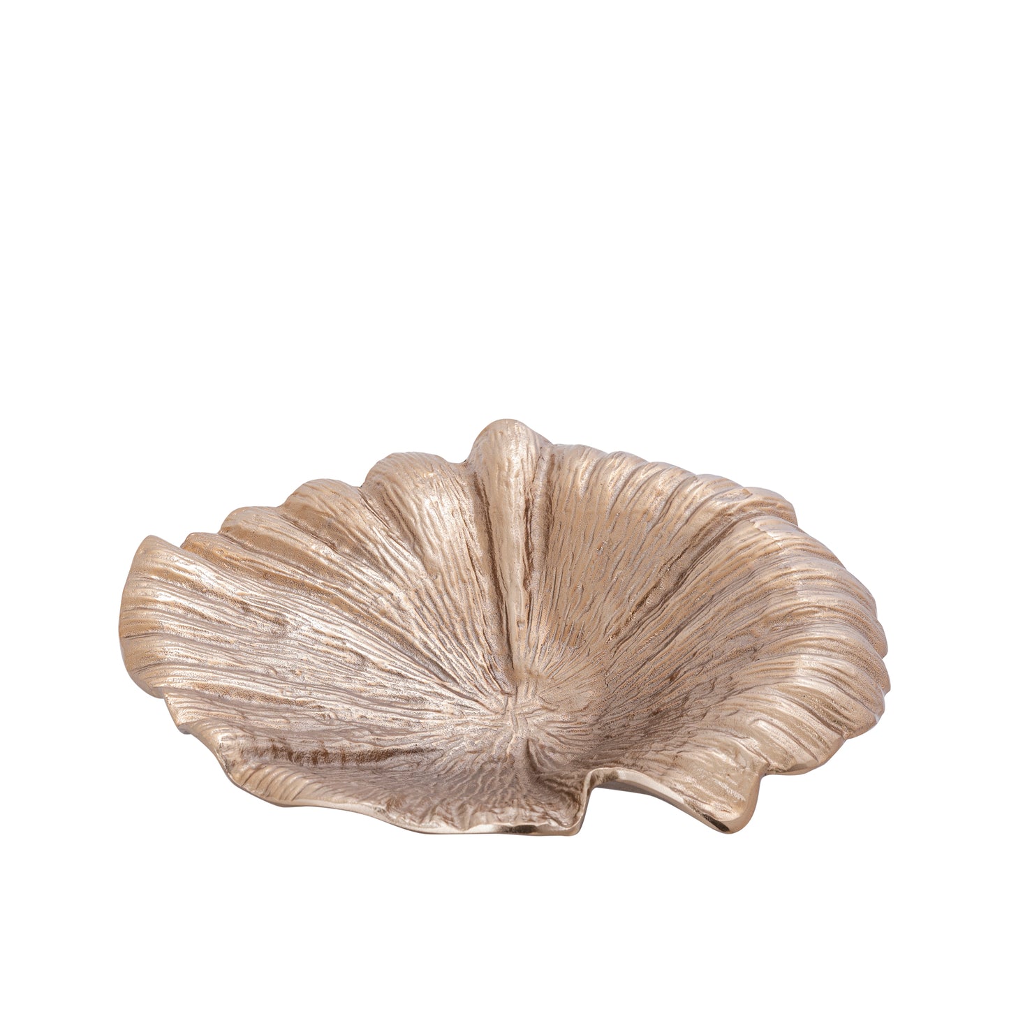 Losh Bruin-Goud Aluminium Golvende Bladerkom Ovaal 9x42x40 cm