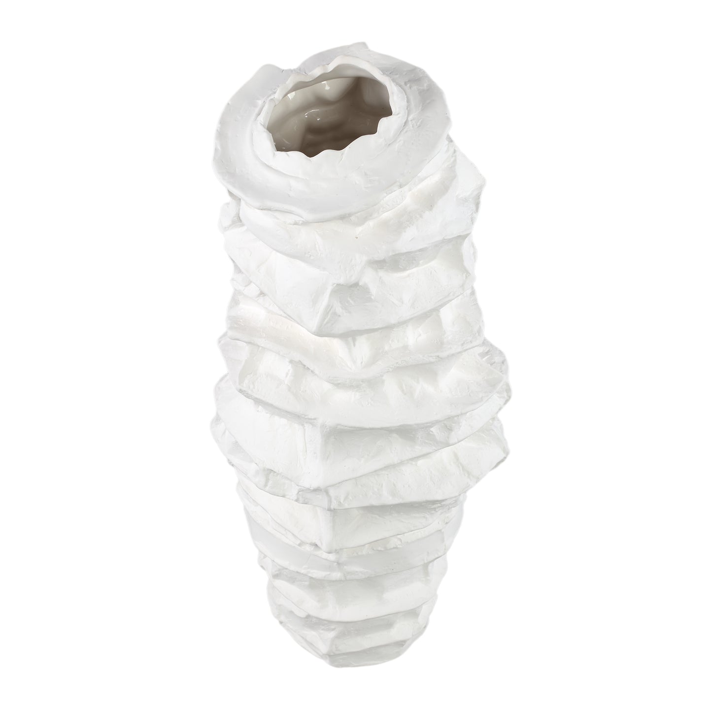 Aharon Witte Keramische Vaas Onregelmatig Gevormd Slank L 51x24x23 cm