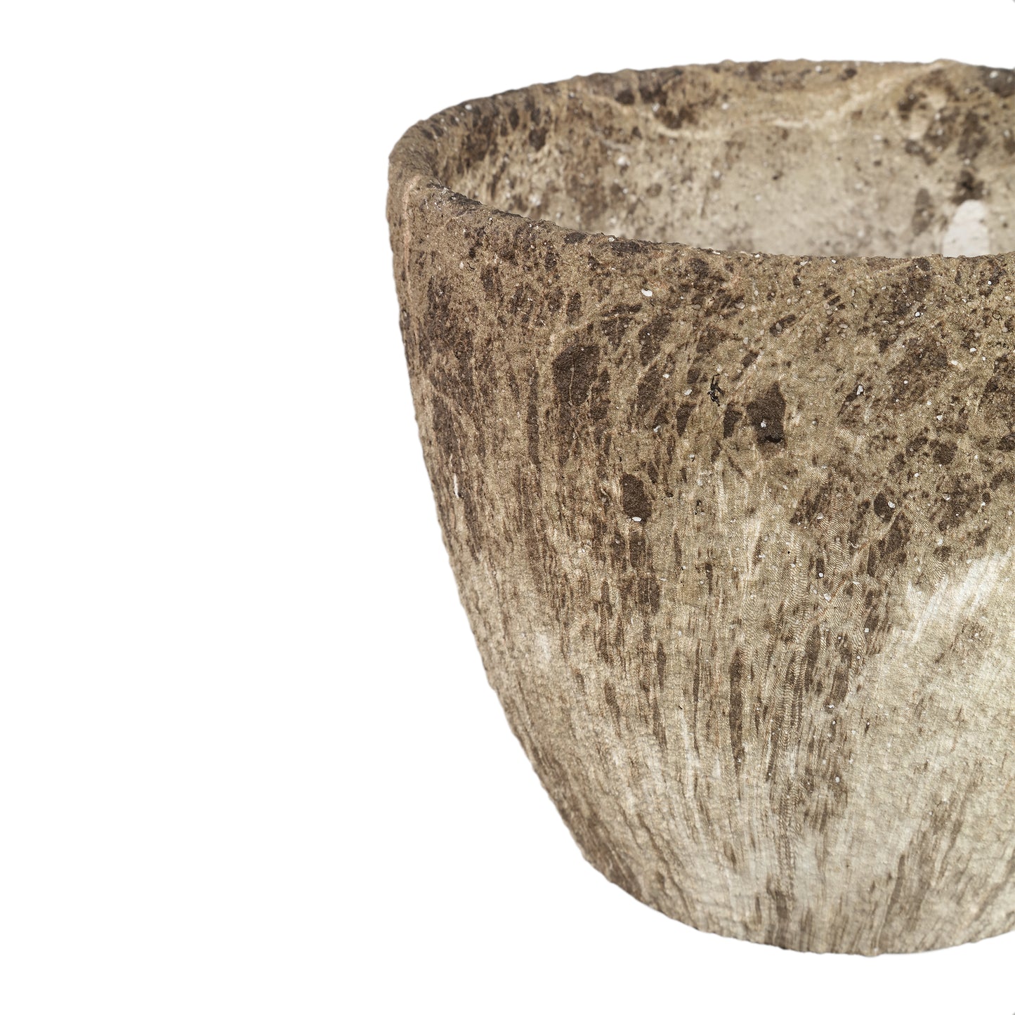 Miah Bruine Keramische Pot Met Marmereffect Set Van 2 - 2 Sets 21x25x25 cm