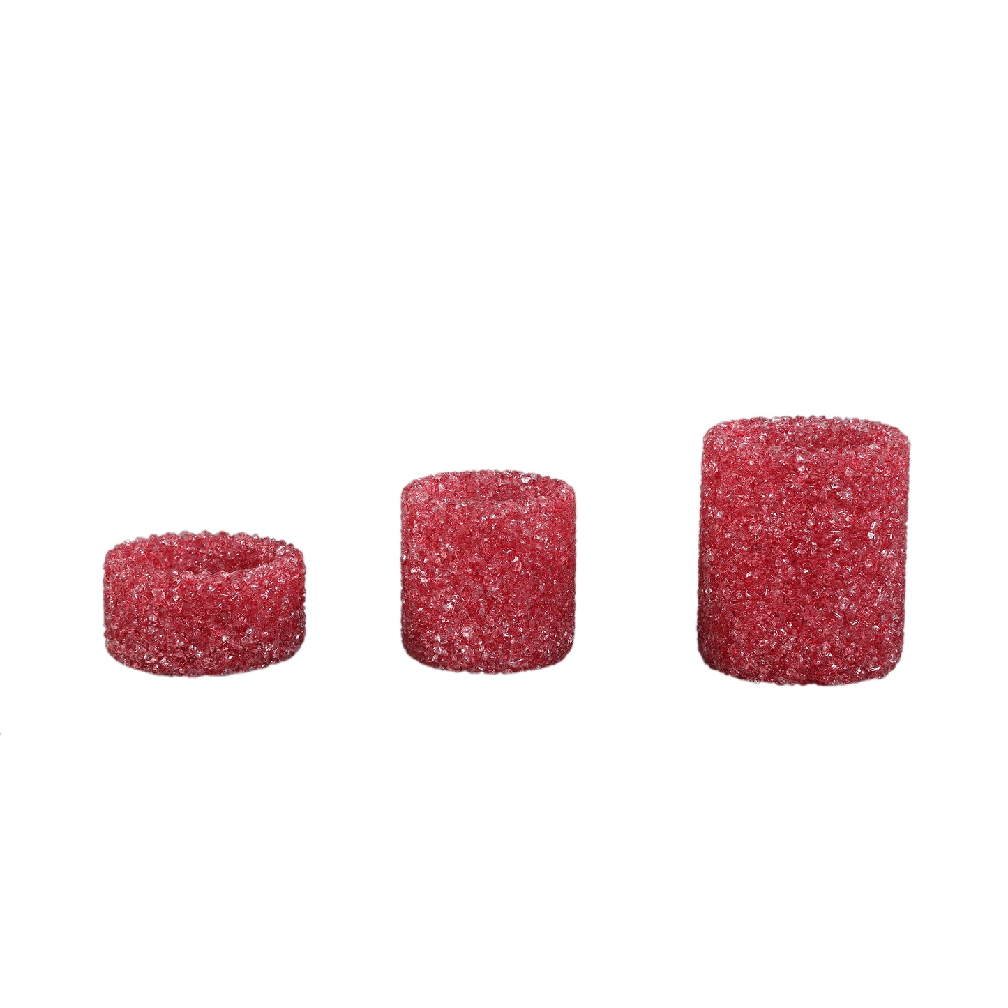 Marsella Donkerroze Glazen Kristal Theelicht Rond Set van 6 Stuks - 6 Sets 9x8x8 cm