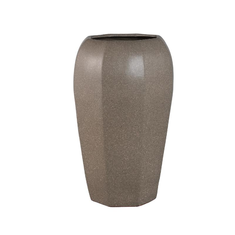 Myrick Donkerbruine Keramische Pot Achthoekige Vorm L 58x35x35 cm