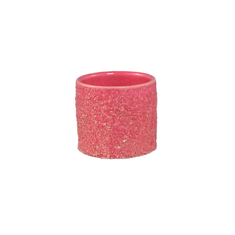 Felder Roze Keramische Pot Cilinder Rond Set van 12 Stuks 6.5x7.5x7.5 cm