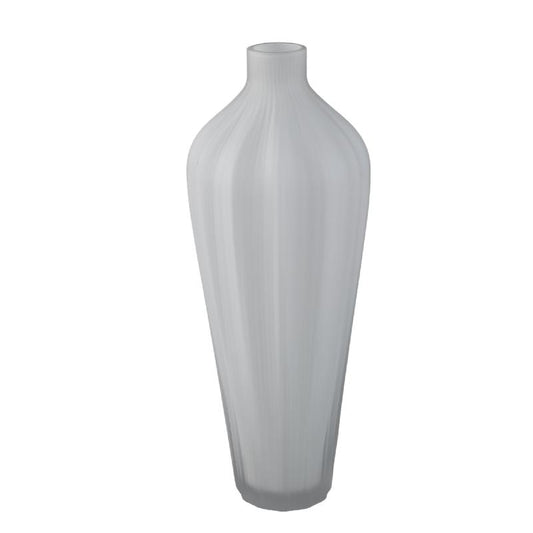 Aleiya Wit Handgesneden Glazen Vaas Set van 2 Stuks 44x18x18 cm