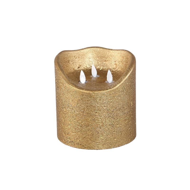 LED Kaars Rustiek Goud Beweegbare Vlammen Set van 6 15x15x15 cm