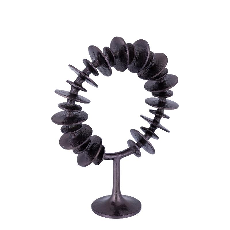 Awet Grijsmetalen Gietaluminium Ringsculptuur Rond L 41x31x10 cm