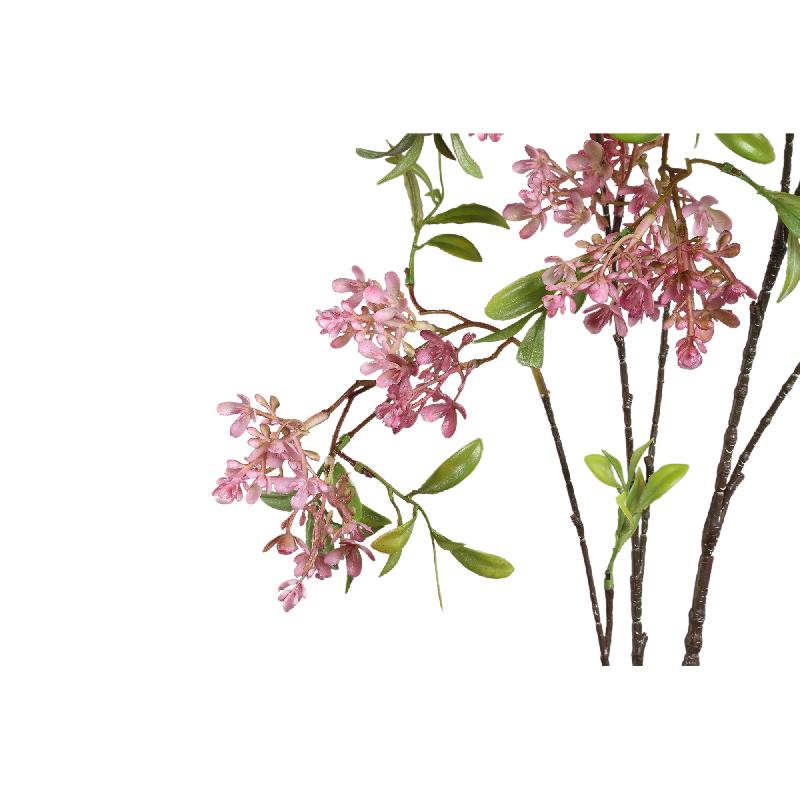 Blossom Flower Roze Wilde Bloesem Spray Met Bladeren - Set van 6 120x72x40 cm