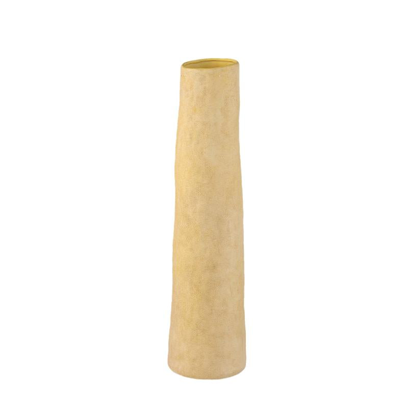 Ardala Gele Rechte Ronde Keramische Vaas L – Set van 2 62.5x16x16 cm
