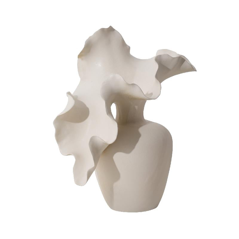 Shelle Crème Keramische Vaas Organische Vorm Hoog 29.5x23x21.5 cm