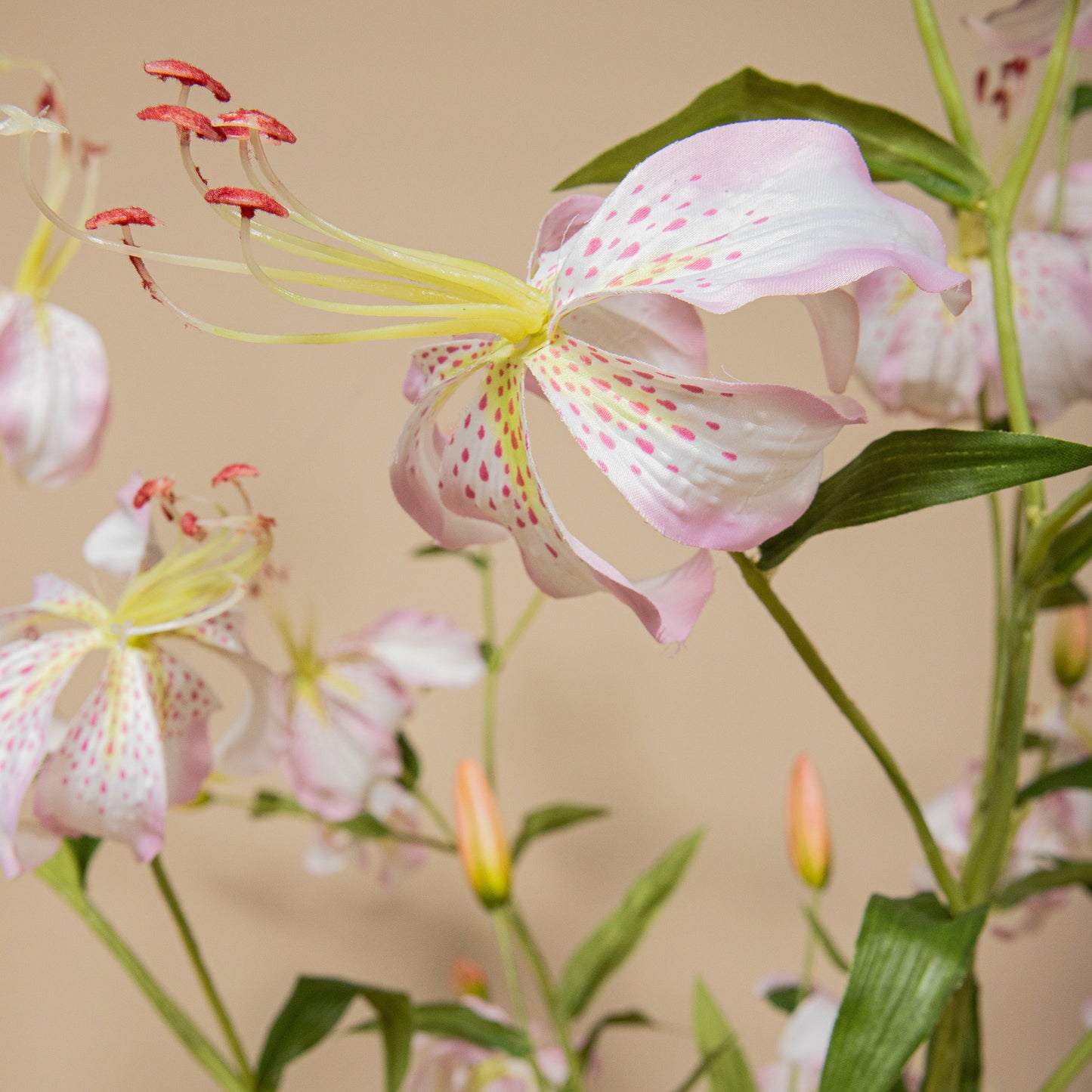 Lily Flower Roze Lelie Spray Set van 8 Stuks 117x49x31 cm